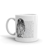 Black and White Owl Graphic and Facts About Owls Texts Coffee Tea Mug Cup, Mugs, $ 17.50, A Moment Of Now™